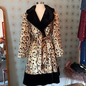 Vintage faux fur leopard coat AMAZING SM/MD